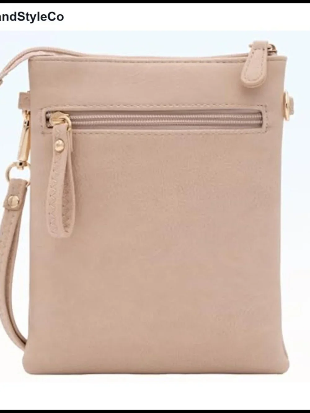 Multi Pocket Crossbody Bag with Detachable Wristlet Faux Leather Travel Purse